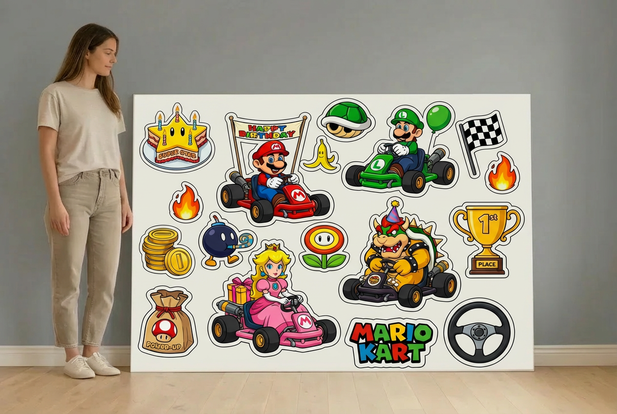 Mario Karts Birthday - Size Guide