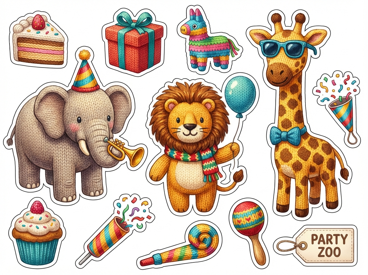 Party Zoo Animals  cutout sheet
