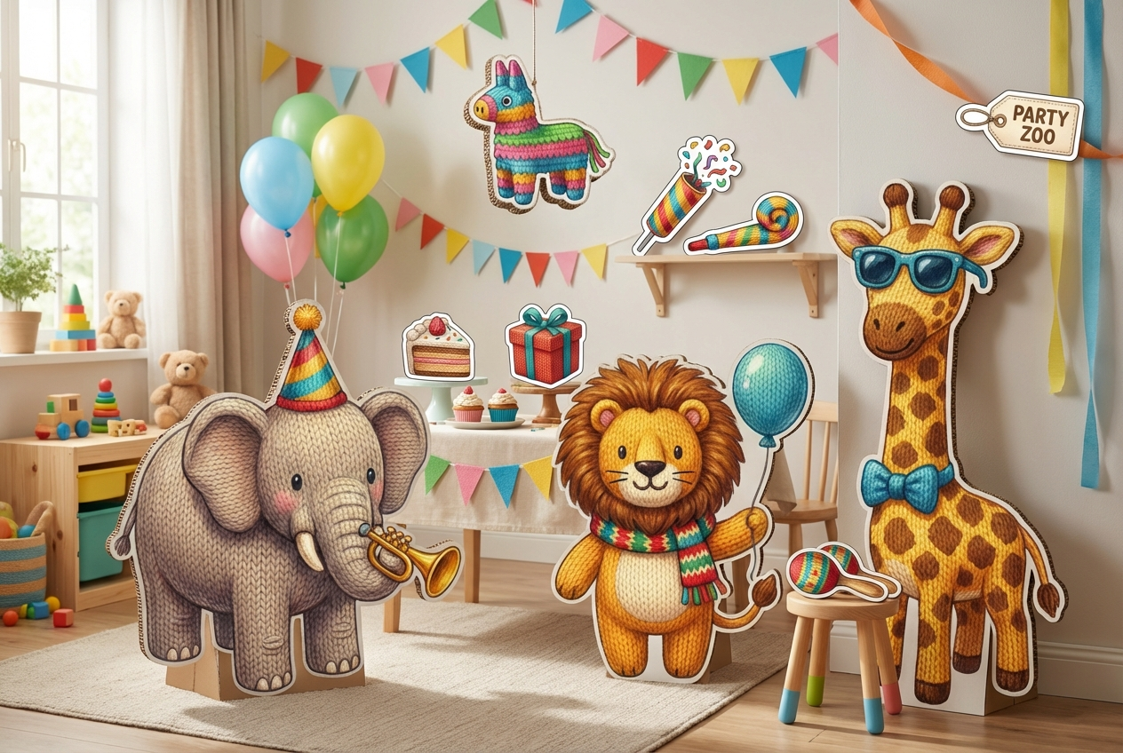 Party Zoo Animals  scene mockup 2