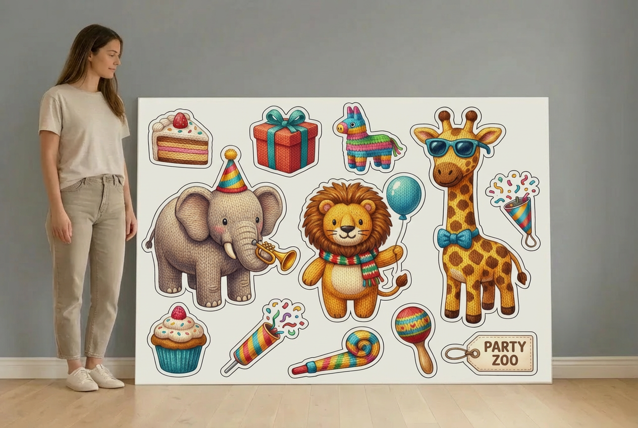 Party Zoo Animals  size guide