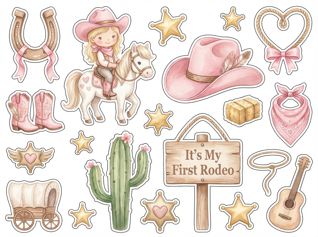 First Rodeo Birthday cutout sheet