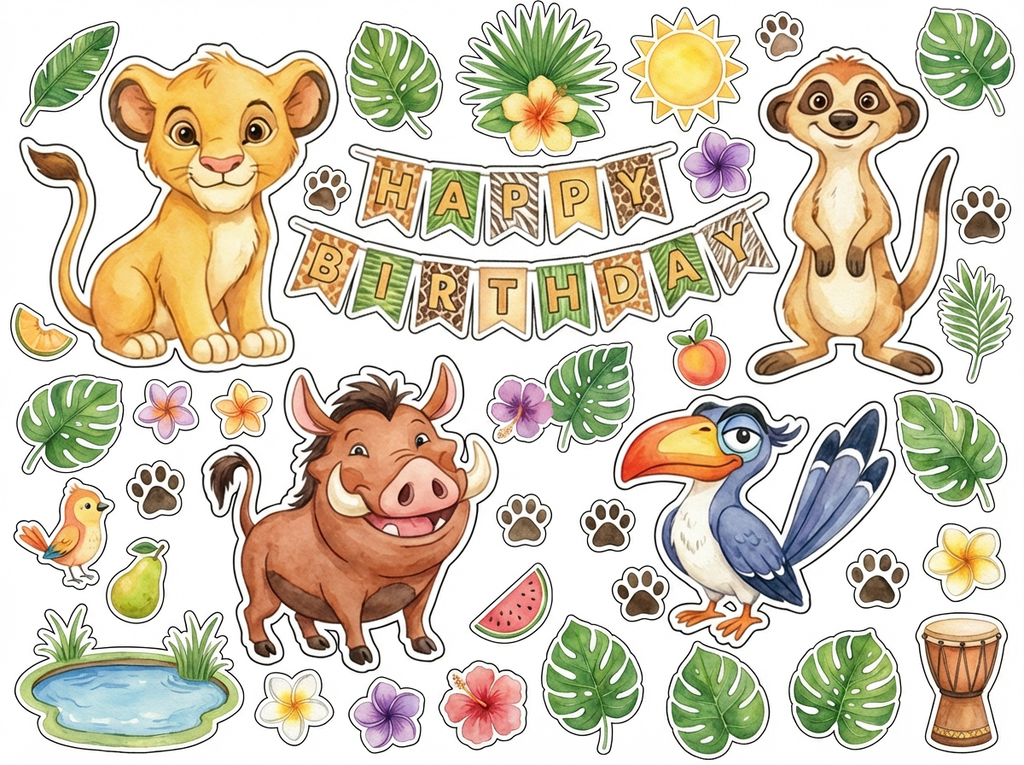 Lions & friends cutout sheet