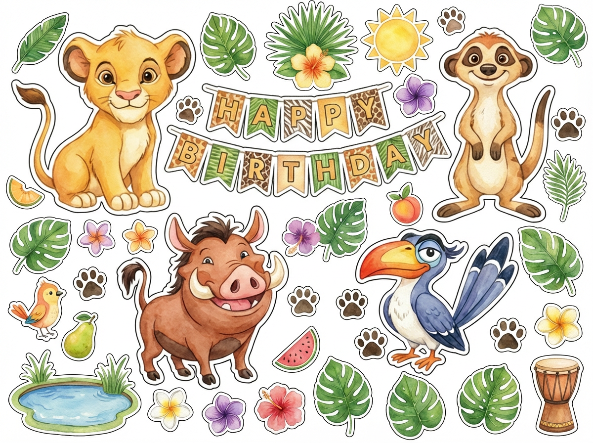 Lions & friends cutout sheet