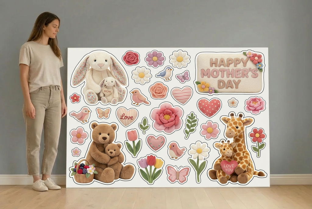 happy mothers day siign  size guide