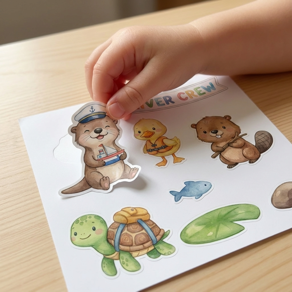 River and Friends Kiss-cut vinyl sticker Collection